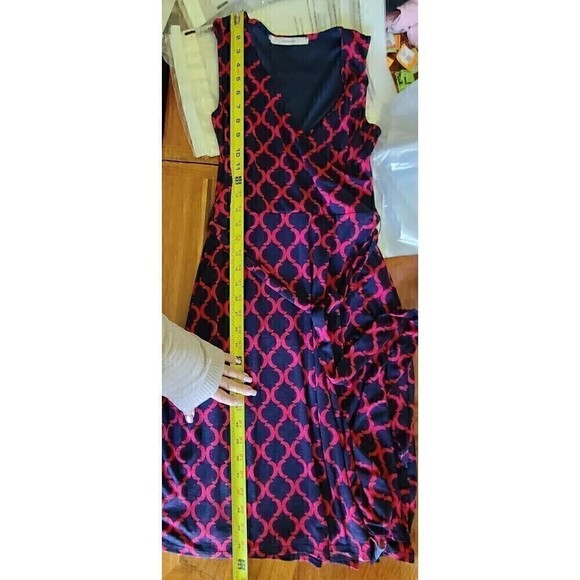 41 Hawthorn Wrap Dress XS Sleeveless Blue Red Belt Tie Patterned‎ Workwear - Picture 11 of 12